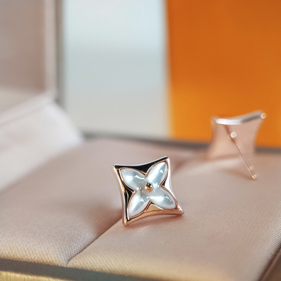 [⭐Mirelle]STAR MOP PINK GOLD EARRINGS
