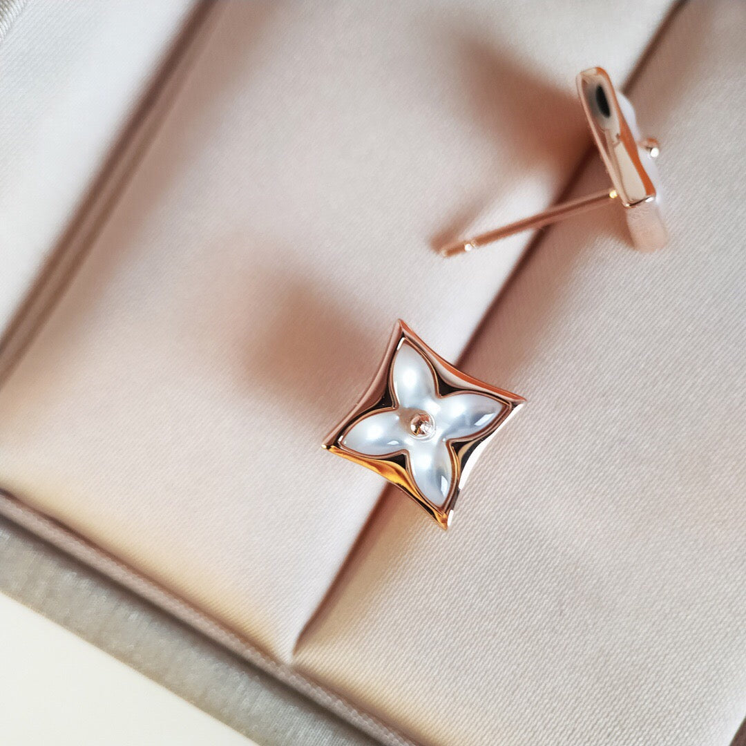 [⭐Mirelle]STAR MOP PINK GOLD EARRINGS