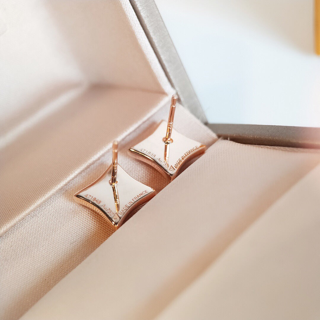[⭐Mirelle]STAR MOP PINK GOLD EARRINGS