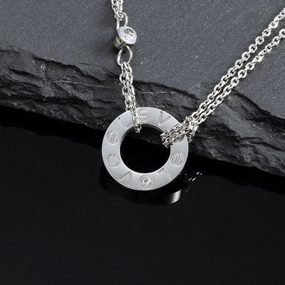 [⭐Mirelle]LOVE NECKLACE 16MM 2 DIAMONDS