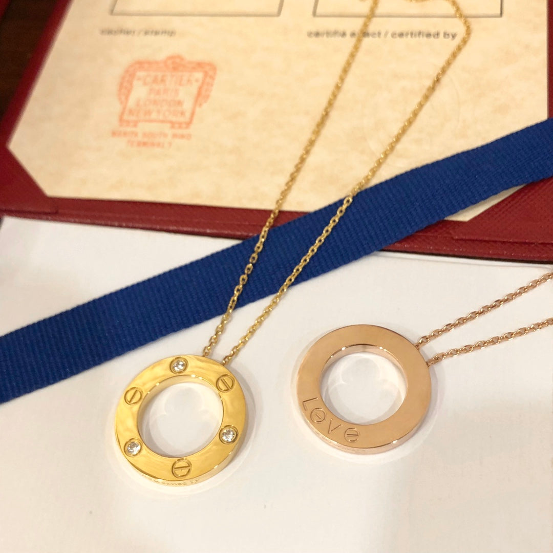 [⭐Mirelle]LOVE NECKLACE 16MM 3 DIAMONDS