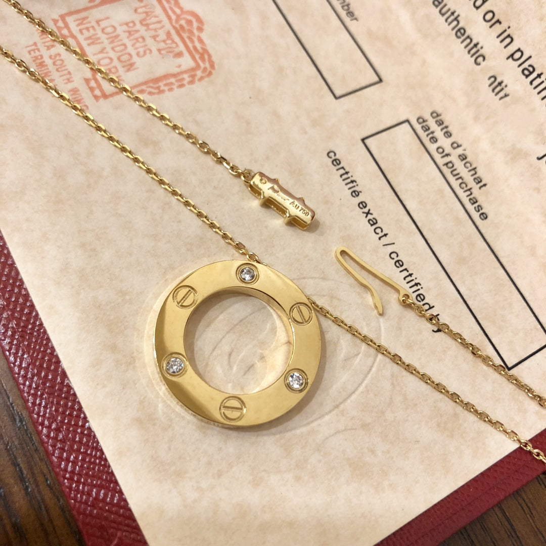[⭐Mirelle]LOVE NECKLACE 16MM 3 DIAMONDS