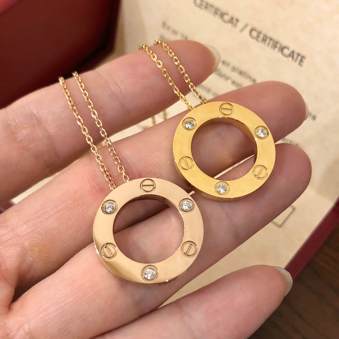 [⭐Mirelle]LOVE NECKLACE 16MM 3 DIAMONDS
