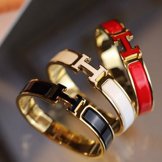 [⭐Mirelle]H BRACELET 12MM GOLD