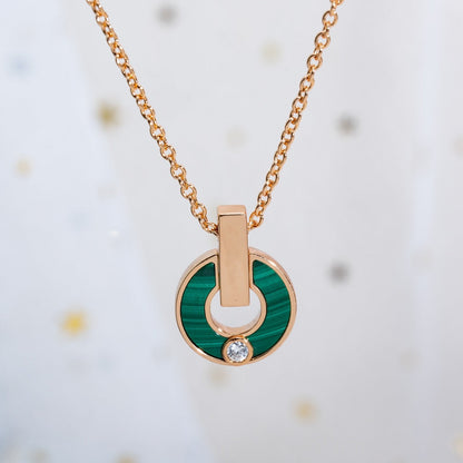 [⭐Mirelle]GARI NECKLACE PINK GOLD MALACHITE