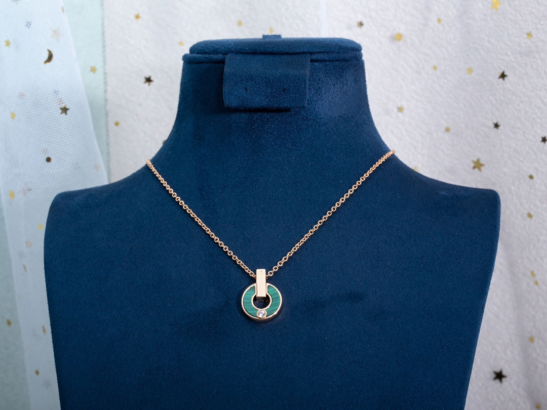 [⭐Mirelle]GARI NECKLACE PINK GOLD MALACHITE