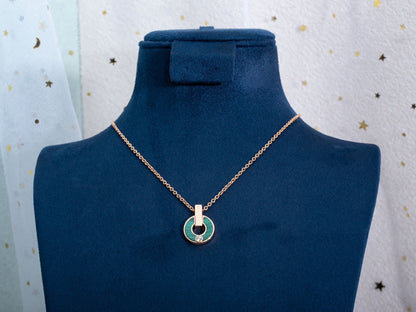 [⭐Mirelle]GARI NECKLACE PINK GOLD MALACHITE
