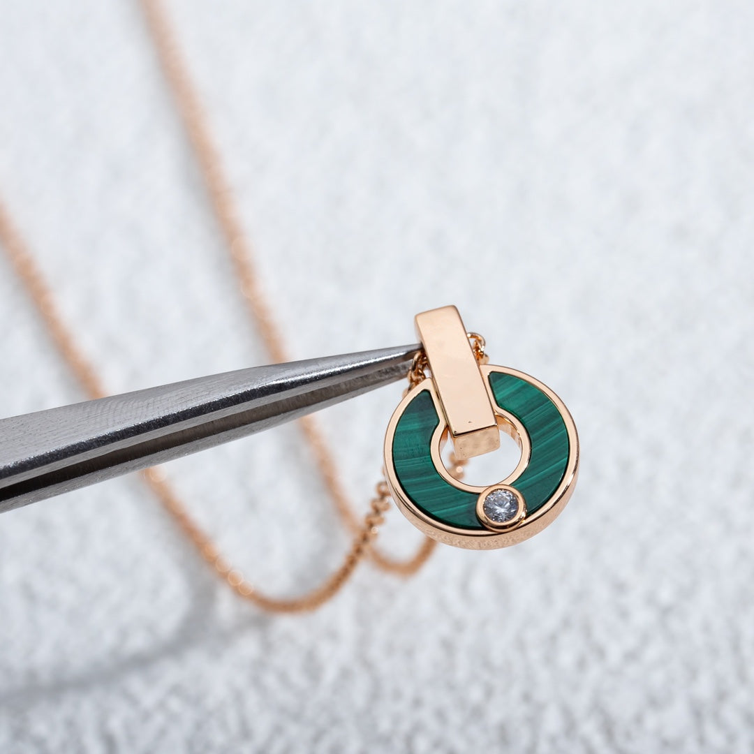 [⭐Mirelle]GARI NECKLACE PINK GOLD MALACHITE
