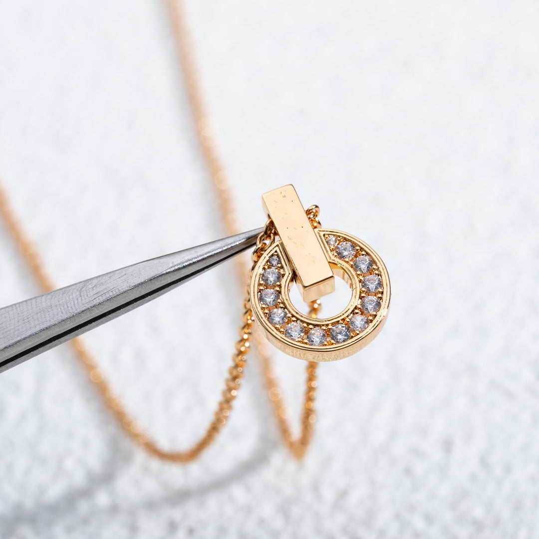 [⭐Mirelle]GARI NECKLACE PINK GOLD DIAMOND
