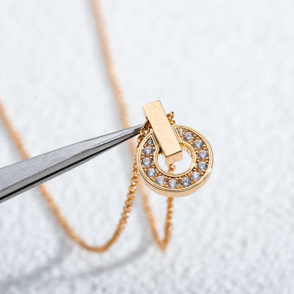 [⭐Mirelle]GARI NECKLACE PINK GOLD DIAMOND