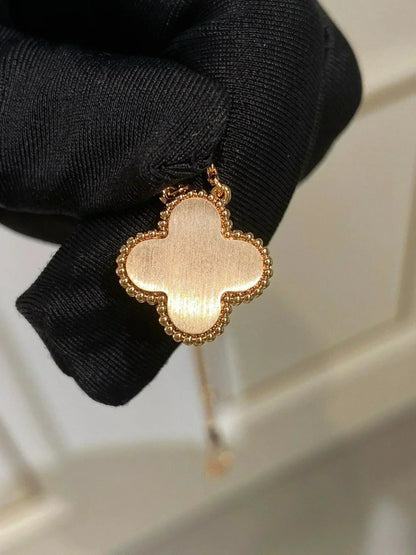 [⭐Mirelle]CLOVER 15MM DIAMOND RHODONITE NECKLACE