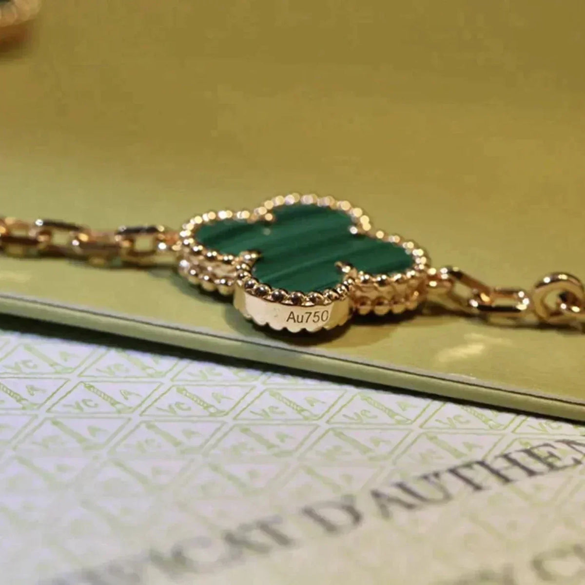 [⭐Mirelle] CLOVER 5 MOTIF MALACHITE BRACELET COLLECTION