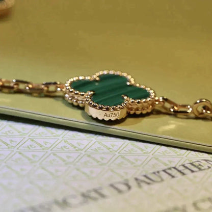 [⭐Mirelle] CLOVER 5 MOTIF MALACHITE BRACELET COLLECTION