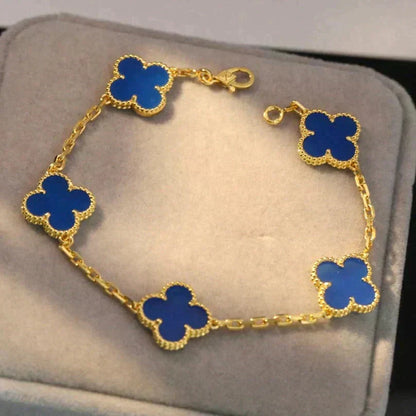 [⭐Mirelle] CLOVER 5 MOTIF BLUE AGATE BRACELET COLLECTION