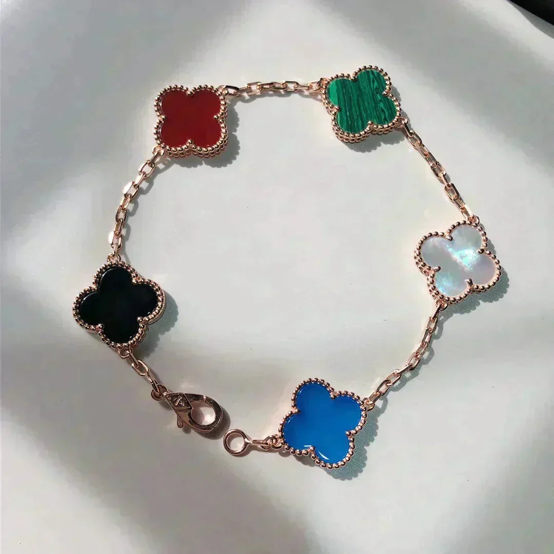 [⭐Mirelle]CLOVER 5 MOTIFS MULTICOLOR BRACELET