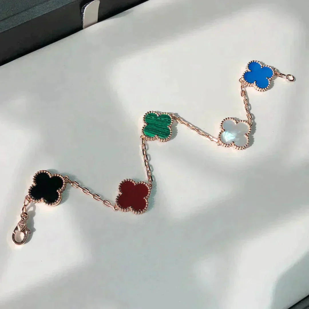 [⭐Mirelle]CLOVER 5 MOTIFS MULTICOLOR BRACELET