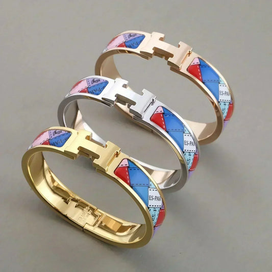 [⭐Mirelle]H BRACELET DOTTED BORDER 12MM