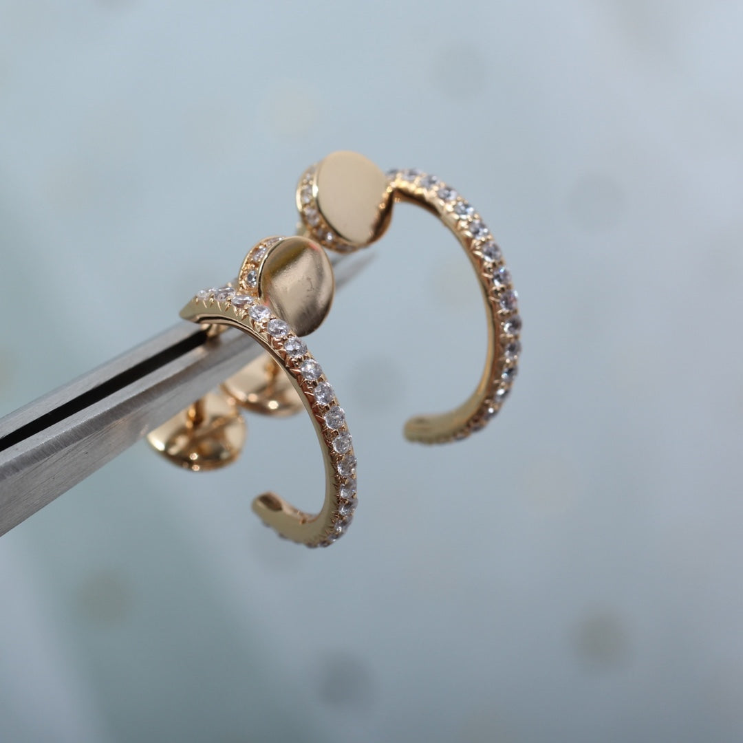 [⭐Mirelle]JUSTE EARRINGS 12.75MM PINK GOLD DIAMOND