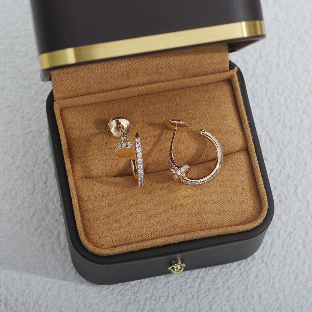 [⭐Mirelle]JUSTE EARRINGS 12.75MM PINK GOLD DIAMOND