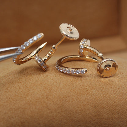[⭐Mirelle]JUSTE EARRINGS 12.75MM PINK GOLD DIAMOND