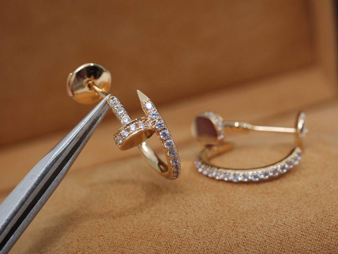 [⭐Mirelle]JUSTE EARRINGS 12.75MM PINK GOLD DIAMOND