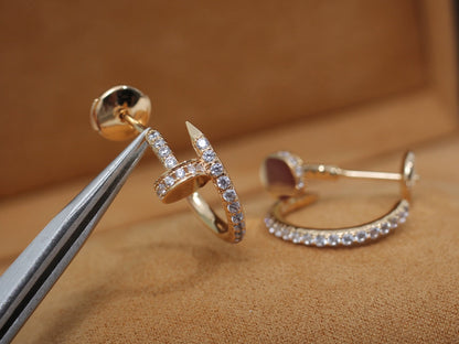 [⭐Mirelle]JUSTE EARRINGS 12.75MM PINK GOLD DIAMOND