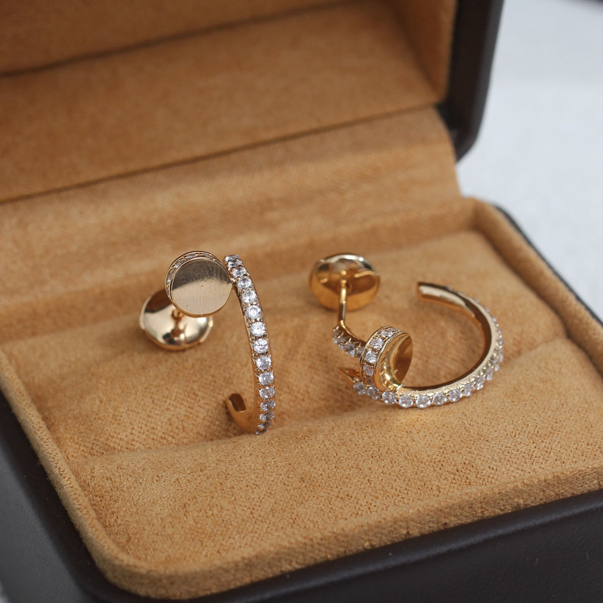 [⭐Mirelle]JUSTE EARRINGS 12.75MM PINK GOLD DIAMOND