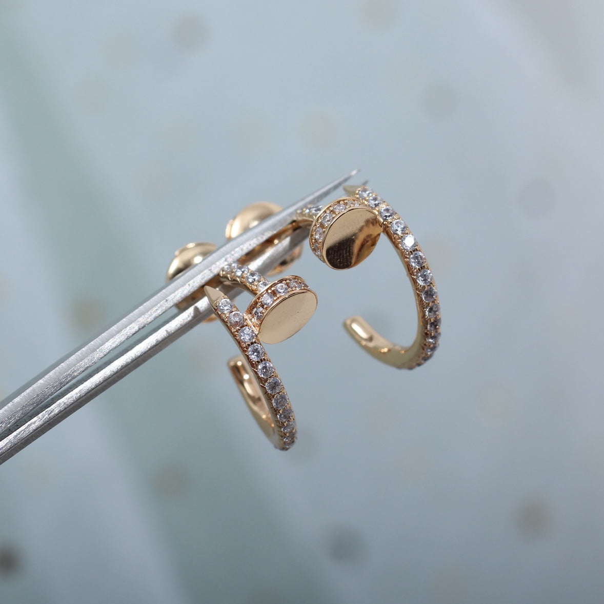 [⭐Mirelle]JUSTE EARRINGS 12.75MM PINK GOLD DIAMOND