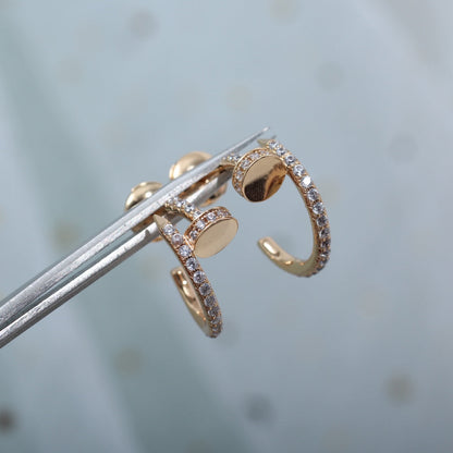 [⭐Mirelle]JUSTE EARRINGS 12.75MM PINK GOLD DIAMOND