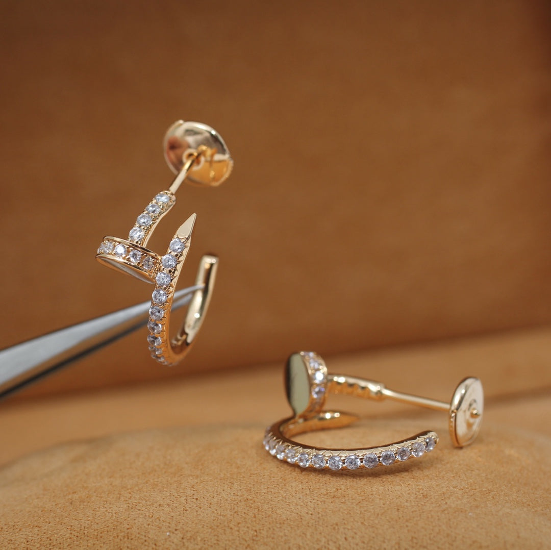 [⭐Mirelle]JUSTE EARRINGS 12.75MM PINK GOLD DIAMOND
