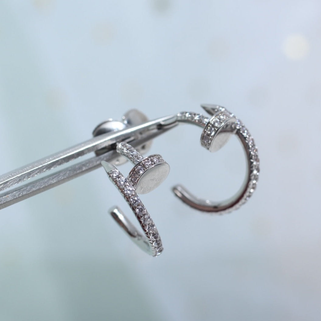 [⭐Mirelle]JUSTE EARRINGS 12.75MM SILVER DIAMOND