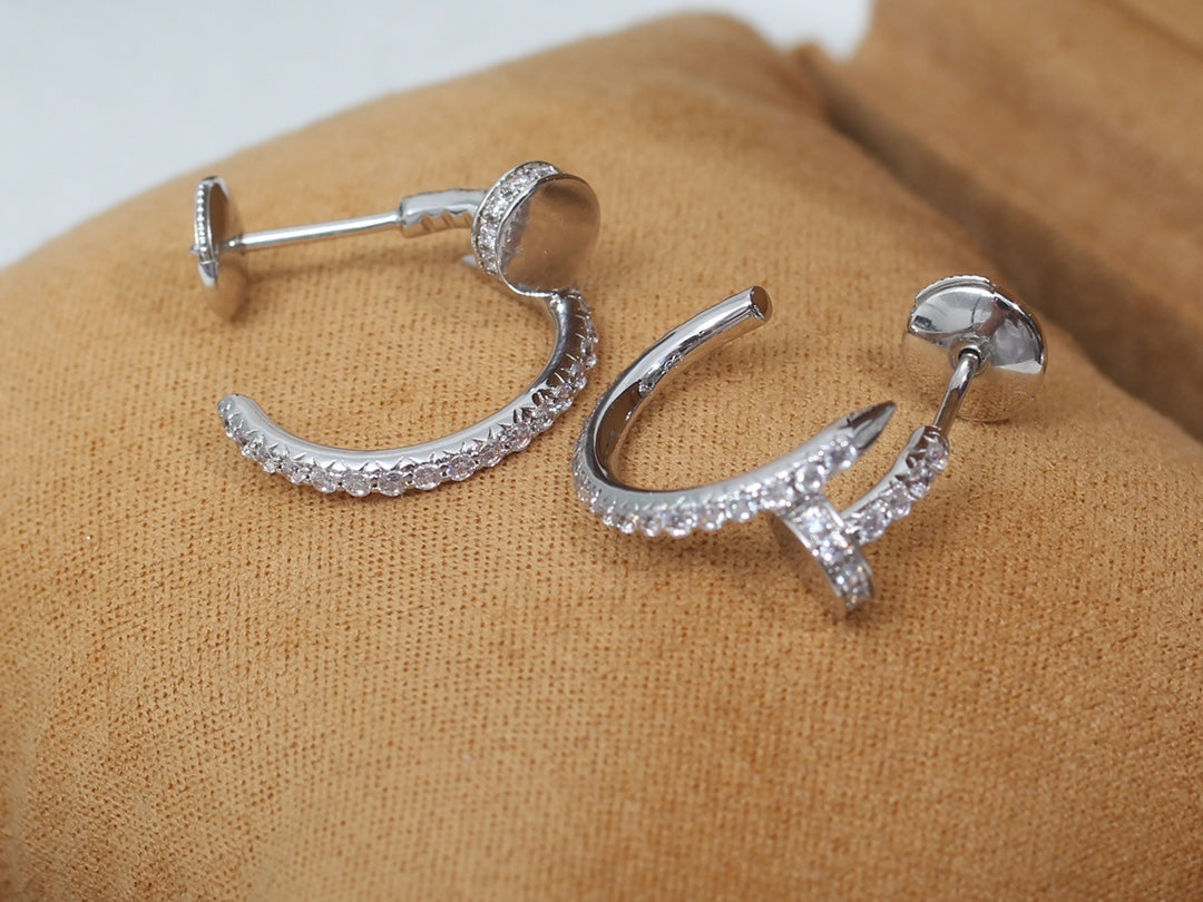 [⭐Mirelle]JUSTE EARRINGS 12.75MM SILVER DIAMOND
