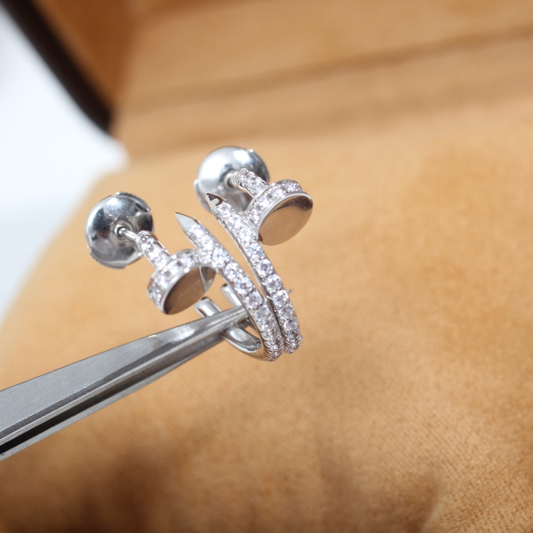 [⭐Mirelle]JUSTE EARRINGS 12.75MM SILVER DIAMOND