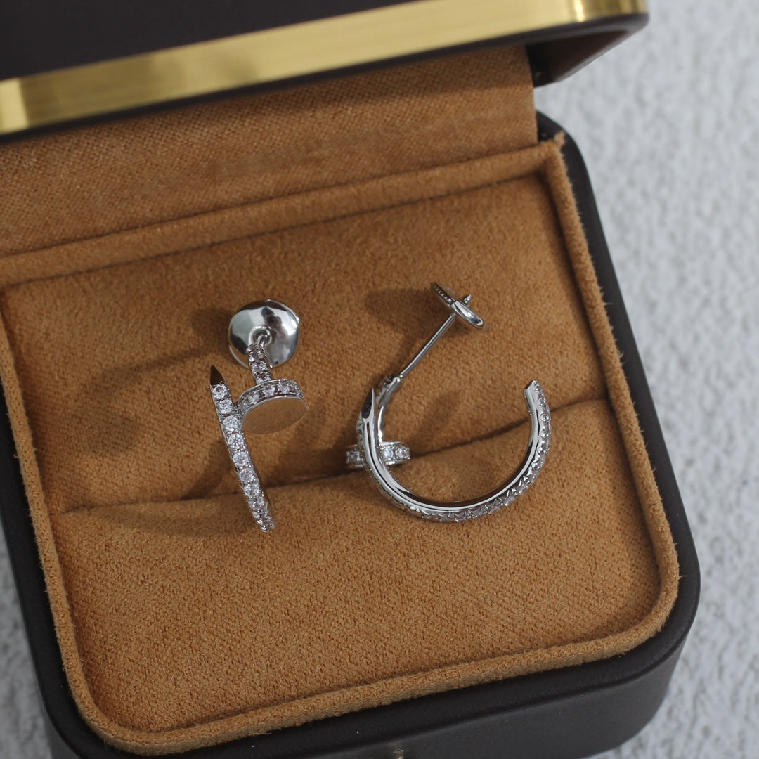 [⭐Mirelle]JUSTE EARRINGS 12.75MM SILVER DIAMOND