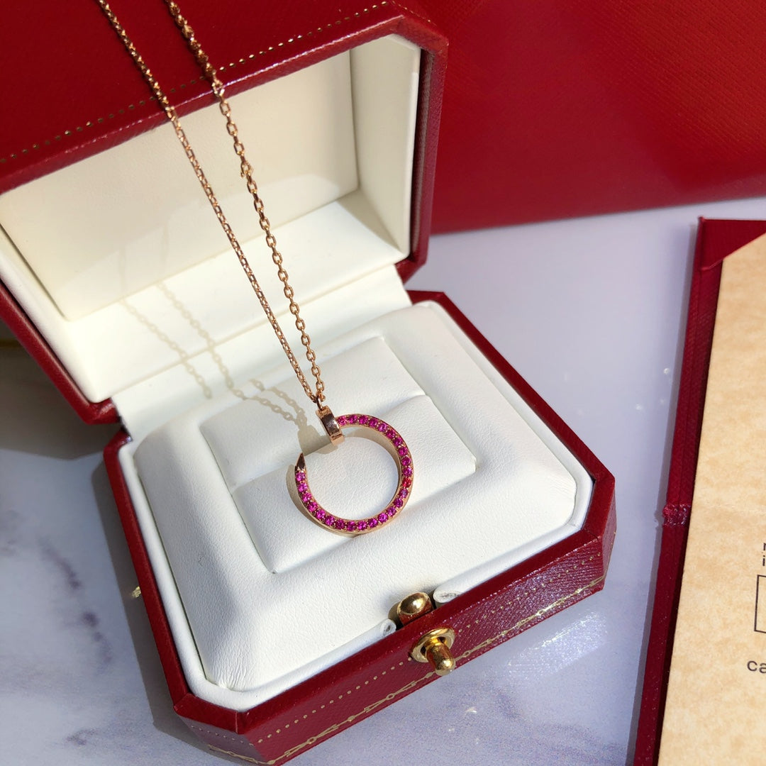[⭐Mirelle]JUSTE NECKLACE GOLD RED DIAMONDS