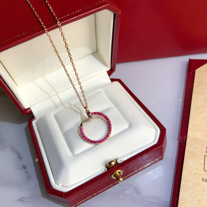 [⭐Mirelle]JUSTE NECKLACE GOLD RED DIAMONDS