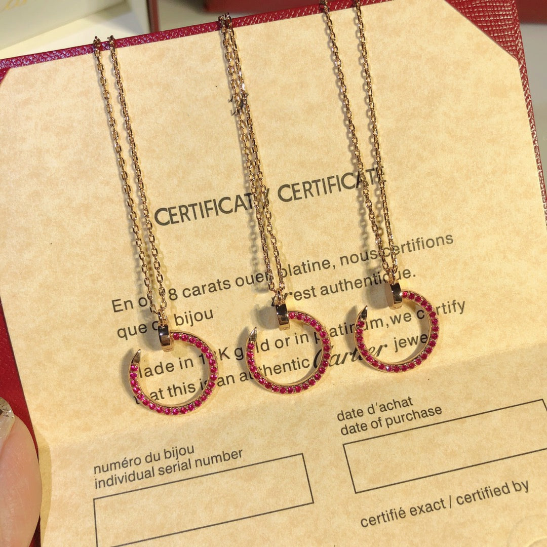 [⭐Mirelle]JUSTE NECKLACE GOLD RED DIAMONDS