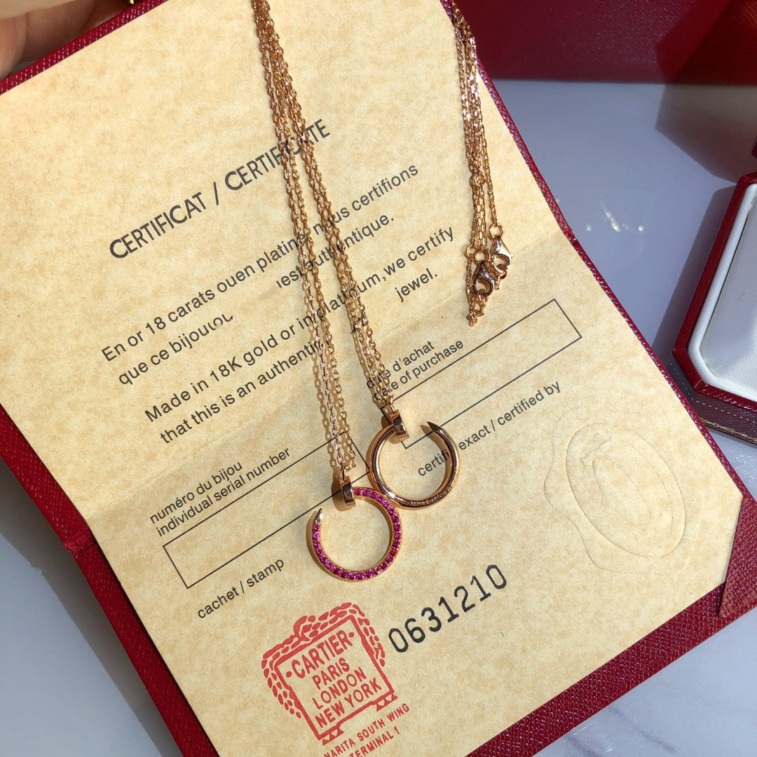 [⭐Mirelle]JUSTE NECKLACE GOLD RED DIAMONDS
