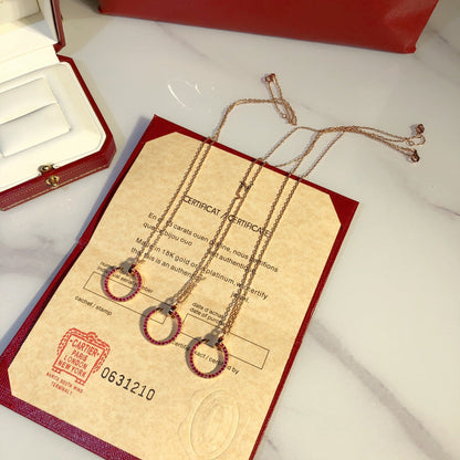 [⭐Mirelle]JUSTE NECKLACE GOLD RED DIAMONDS