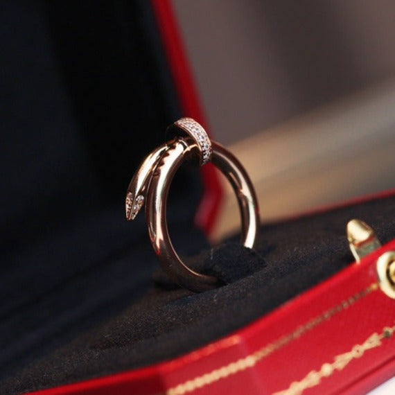 [⭐Mirelle]JUSTE RING 2.65MM PINK GOLD DIAMOND