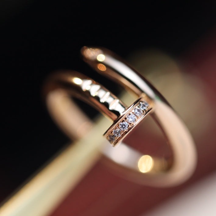 [⭐Mirelle]JUSTE RING 2.65MM PINK GOLD DIAMOND
