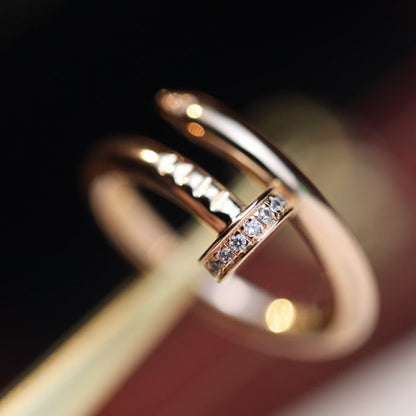[⭐Mirelle]JUSTE RING 2.65MM PINK GOLD DIAMOND