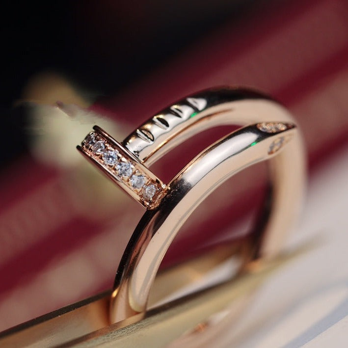 [⭐Mirelle]JUSTE RING 2.65MM PINK GOLD DIAMOND