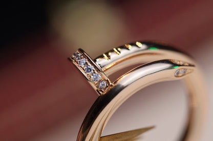 [⭐Mirelle]JUSTE RING 2.65MM PINK GOLD DIAMOND