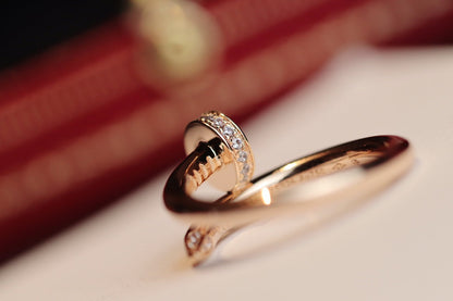 [⭐Mirelle]JUSTE RING 2.65MM PINK GOLD DIAMOND