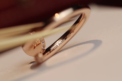 [⭐Mirelle]JUSTE RING 2.65MM PINK GOLD DIAMOND