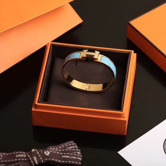 [⭐Mirelle]H CLOUD BLUE BRACELET GOLD DIAMOND