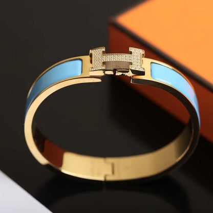 [⭐Mirelle]H CLOUD BLUE BRACELET GOLD DIAMOND