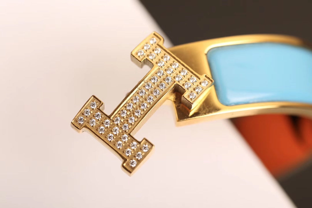 [⭐Mirelle]H CLOUD BLUE BRACELET GOLD DIAMOND