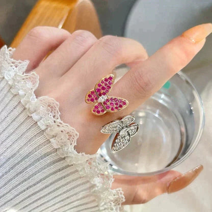 [⭐Mirelle]TWIN BUTTERFLY DIAMOND RING